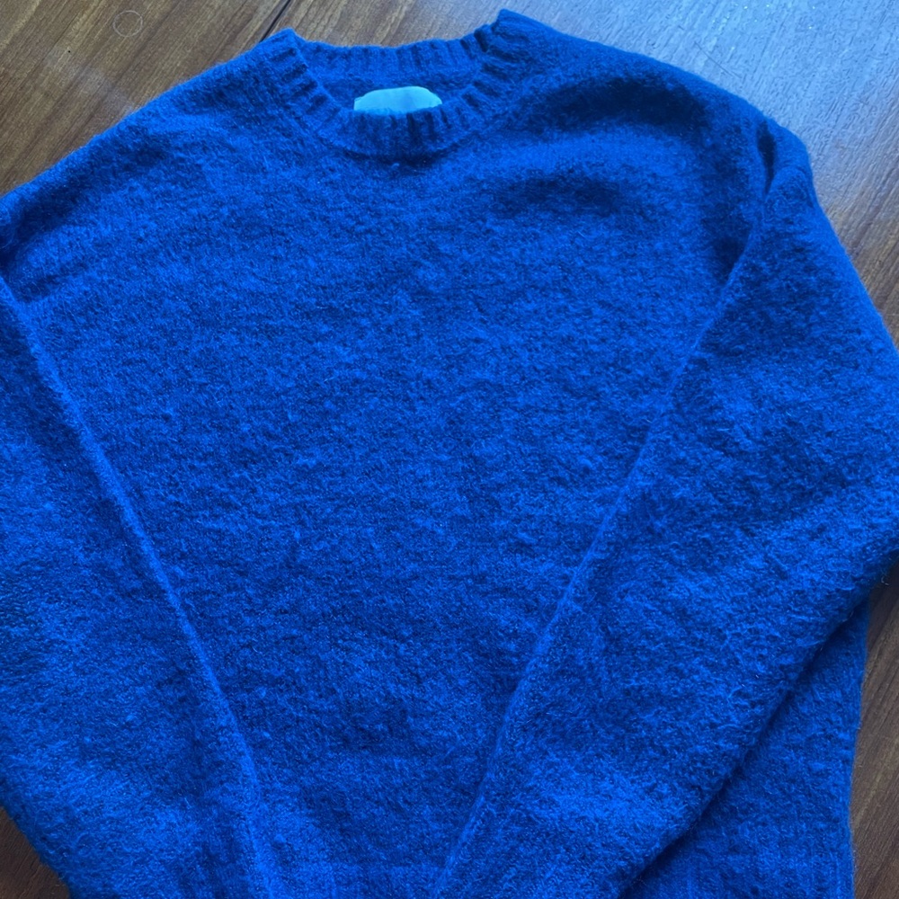 SAMSOE Vibrant Blue Crew Neck Sweater